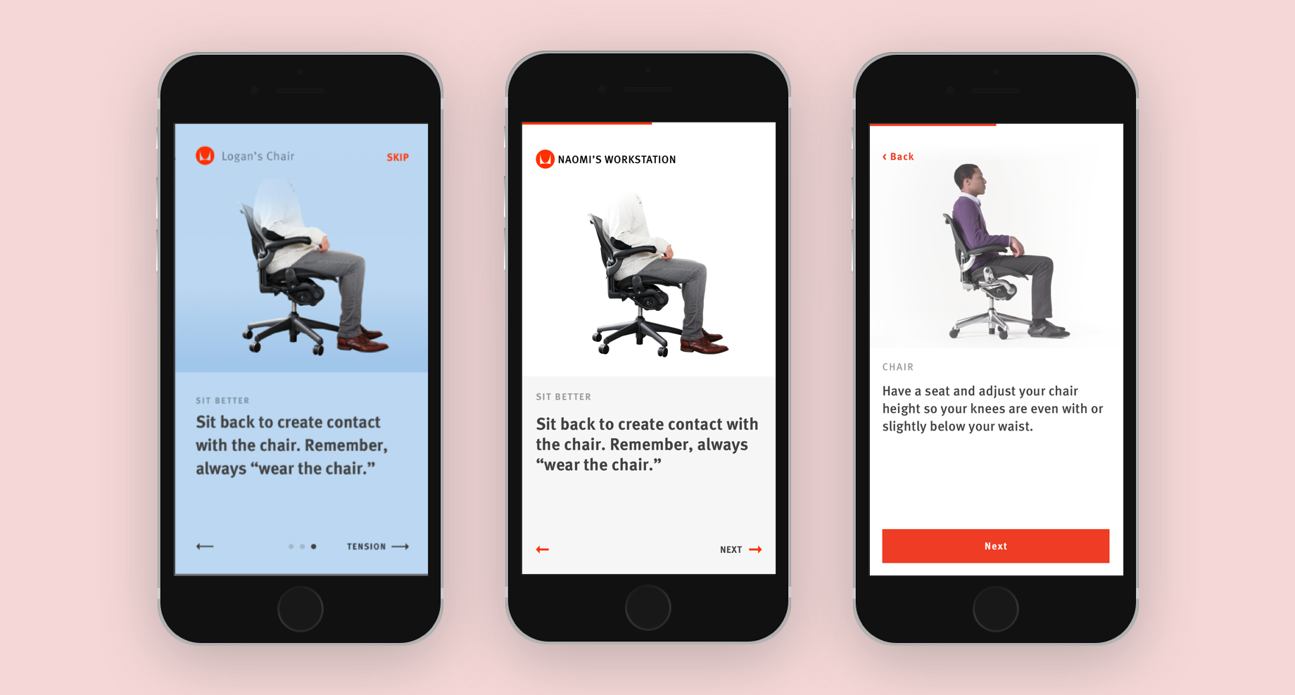 Visual iterations on design language and furniture setup